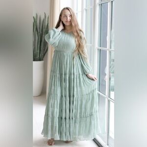 Dainty Jewells Mint Long Sleeve Dress